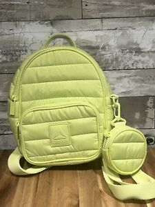Reebok Womens Poppy Quilted Back Pack Lime Green Removable Pouch