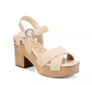 Sam Edelman Women’s Josefine Platform Heeled Sandals Suede Clogs,Camel, Sz 6.5 M - Picture 1 of 17