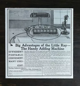 Macchina aggiunta vintage 1917 Little Ray originale annuncio 222 - Foto 1 di 1
