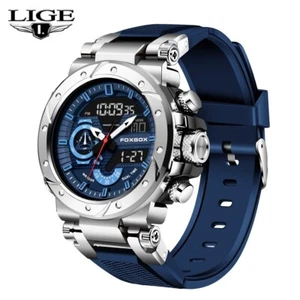 Men's Sport Watch Big Dial Waterproof LED Backlight Military Boy Wristwatch Gift - Picture 1 of 8