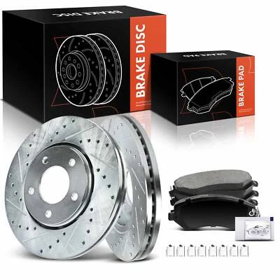 Rotor de freno perforado y pastilla de cerámica para Dodge Grand Caravan Chrysler Voyager delantero Foto 1 de 4