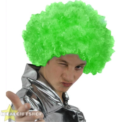 ILOVEFANCYDRESS™ X6 GREEN AFRO WIGS 60S 70'S DISCO HIPPY FANCY DRESS STAG ST PATRICKS PARTY IRISH