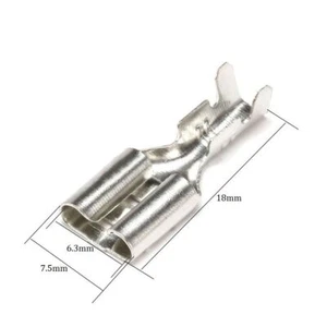 Uninsulated Female Spade Terminals Crimp Electrical Connectors 100pcs 6.3mm - Picture 1 of 4