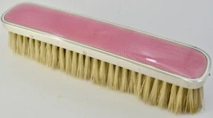Art Nouveau Silver 950 Pink Enamel Clothes Brush Minerva Hallmark France c. 1900 - Picture 1 of 9