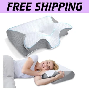 Orthopedic Memory Foam Pillow with Armrest Design - Ideal for Stomach Sleepers - Picture 1 of 12