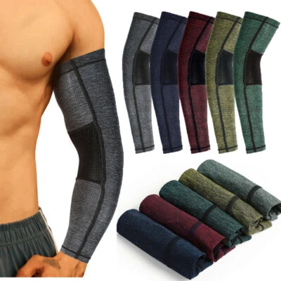 1 Pair UV Sun Protection Arm Sleeves Mesh UPF 50 Compression Cooling Arm Cover - Image 1 of 4
