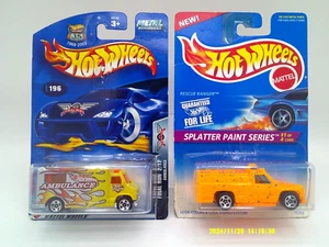 2 Hot Wheels FINAL RUN AMBULANCE & RESCUE RANGER SPLATTER PAINT SERIES - Picture 1 of 6