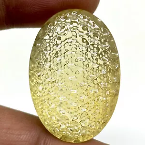 VVS 74 Cts Citrino Naturale 33,5x23mm Alveare Taglio Personalizzato Sciolto Abbagliante Gemma - Foto 1 di 24