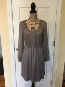 New J Crew Women's 100% Silk Chiffon Grey Long Sleeve Dress Size 6 NWT - Imagen 1 de 10