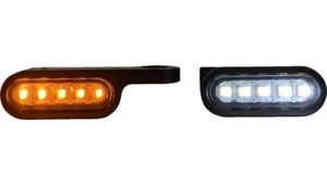 Custom Dynamics Black LED Flush Mirror Mount Front Turn Signals - Harley - Picture 1 of 5
