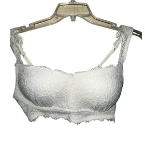 Aerie Bra Bralette X-Large Wirefree Lace Padded Push Up Bandeau Cream XL - Picture 1 of 6