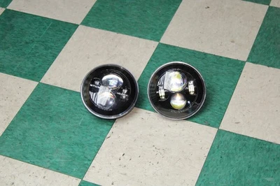 07-18 WRANGLER Aftermarket LH RH LED Headlight Headlamp Pair 2x Black Background Foto 1 de 4