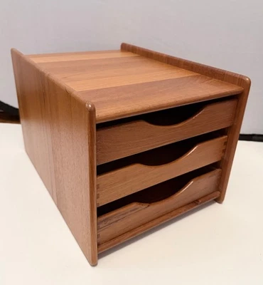 Nordisk Andels Denmark Danish Teak Wood Desk Storage Cabinet Organizer Vtg MCM - Image 1 of 4