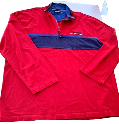 Camisa Pullover Gruesa Vintage Años 90 Nautica 1/4 Cremallera Para Hombre XXL Preppy Playa Roja Foto 1 de 4