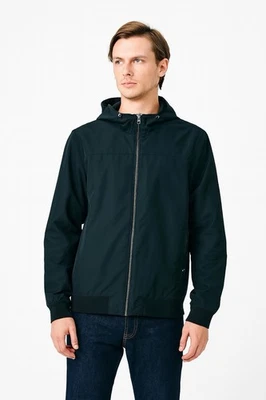 Vince Hombre Softshell Chaqueta Con Capucha Negro Talla Grande Cremallera Forrada Bomber Clásico Foto 1 de 4