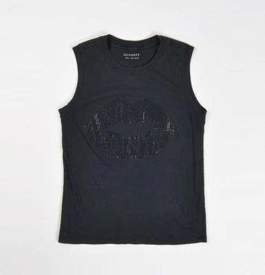 Top para mujer Allsaints sin mangas con logotipo de labios de cristal talla S Foto 1 de 4