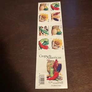 39c CROPS OF AMERICA ISSUE BOOKLET OF 20 UNFOLDED - Picture 1 of 4