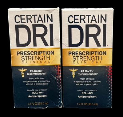 Lote de 2 Ciertos Dri Prescription Strength Roll-On 1.2 fl oz 🛡️ EXP 03/2027 Foto 1 de 4
