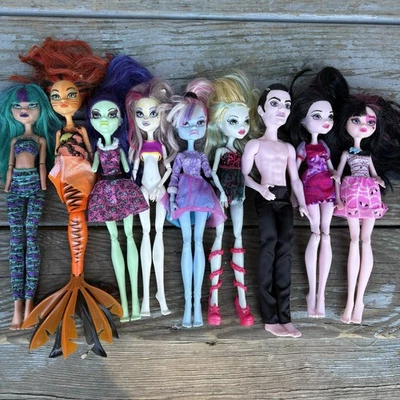Monster High Doll Lot of 9 Draculaura, Laguna Blue Need TLC/Repair/Incomplete - Image 1 of 4