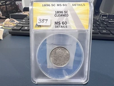 1896 5c Liberty V Nickel Anacs MS60 Details (IX) - Image 1 of 2