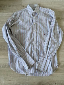 Turnbull & Asser Shirt Men’s 17.5-44cm Red White Blue Striped French Cuff - Picture 1 of 9