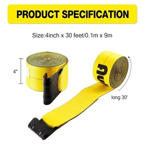 4 Pack 4"x30' Winch Straps w/Flat Hook Tie Down Strap for Flatbed Truck Trailer - Picture 1 of 4