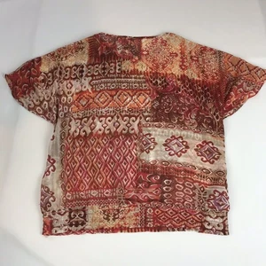 Chico's Damen Größe 0 (Small) Oberteil verzierter Ausschnitt Dolmanärmel halbtransparent - Bild 1 von 5