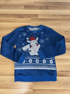 Boys Pokemon Pikachu Christmas Sweater Holiday Lined Fleece Graphic Size XL - Picture 1 of 5