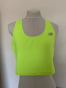 New Balance Lime Cropped Sports Vest Gym Running Yoga in VGC Sz M - Picture 1 of 7