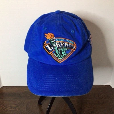 Boné chapéu ajustável logotipo vintage New York Liberty azul royal WNBA basquete - Imagem 1 de 4