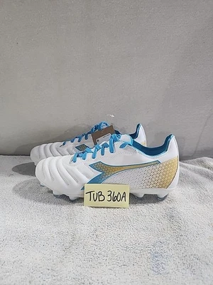 Botines de fútbol Diadora Brasil Elite GR LT W LP 12 talla 9 para mujer blanco azul dorado Foto 1 de 4