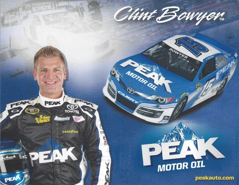 2013 CLINT BOWYER "PEAK MOTOR OIL #15" NASCAR SPRINT CUP POSTCARD Cover