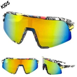 Kinder Jungen Mädchen Sport Baseball Radfahren Retro Wrap Schild SONNENBRILLE Alter 6-12 - Bild 1 von 6