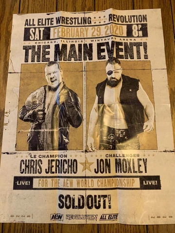 Chris Jericho vs Jon Moxley AEW All Elite wrestling Revolution main event poster Cover