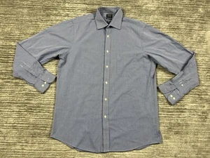 Arrow Shirt Mens 15-15.5 34/35 Blue Check Long Sleeve Classic Fit Wrinkle Free - Picture 1 of 13
