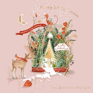 Baby Girl's 1st Christmas Curious Inksmith Christmas Card Xmas Greeting Cards - Picture 1 of 2