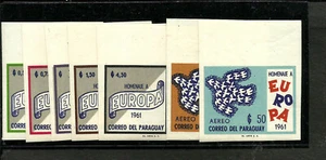 PARAGUAY MICHEL 993/9 COMPLET SET IMPERFORATED MNH - Picture 1 of 1