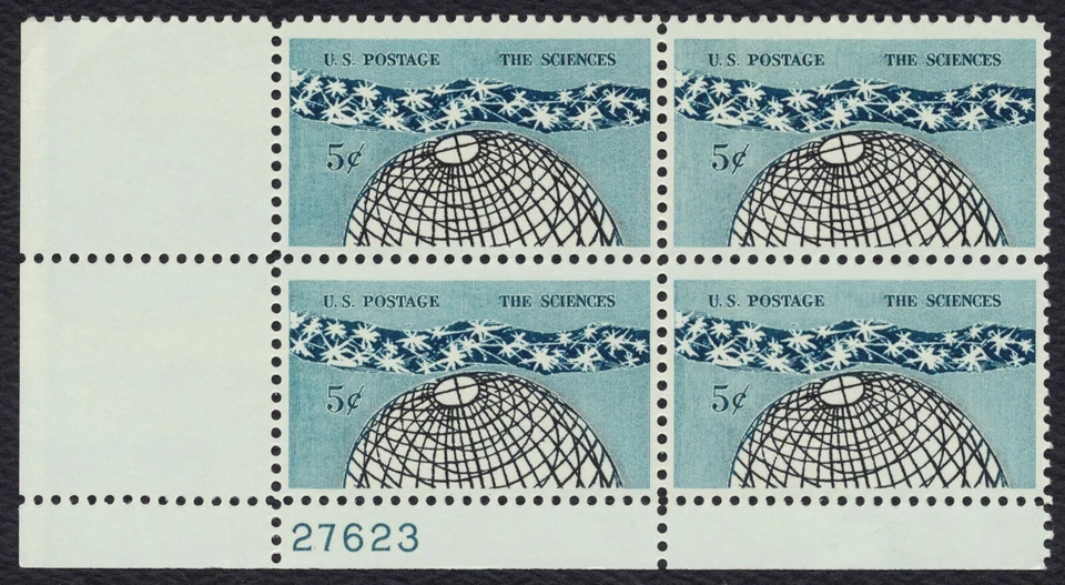 #1237 5c The Sciences, Plate Block [27623 LL] Mint **ANY 5=FREE SHIPPING** - Image 1 of 1