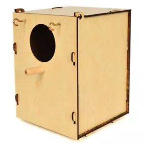 Caja nido de pájaro jaula de cría aviario pinzón canario periquito tablero de fibra de madera - Imagen 1 de 13