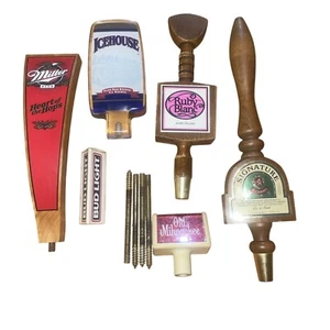 Vintage Posten Bier Zapfhahn Griffe alt Milwaukee Miller Signatur Stroh Eishaus Knospe Licht - Bild 1 von 12