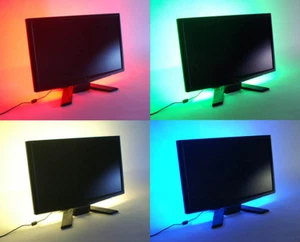 2M Waterproof 5V USB LED Strip Light SMD5050 RGB IR Remote Controller TV PC Back - Picture 1 of 11