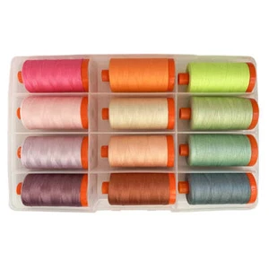 Aurifil Thread DESIGNER COLLECTION Neons & Neutrals 12 LARGE SPOOLS COTTON 50WT - Picture 1 of 2