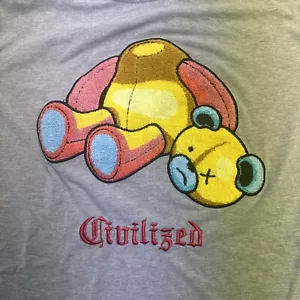 Civilized Clothing T-Shirt bestickt Dead Bear grau Kurzarm Herren L - Bild 1 von 7