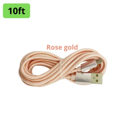 Cable cargador USB de 10 pies línea de datos cable de carga para iPhone 13 12 11 XR 8 7 6 iPad Foto 1 de 4