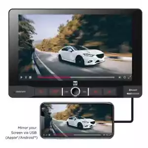 DM90MIR 9" Single DIN Bluetooth USB Mirroring Mech-less Car Media Receiver - Picture 1 of 8