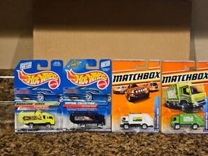 Hot Wheels Matchbox Lot of 4 Garbage Truck Recycling Truck Green White - Picture 1 of 4