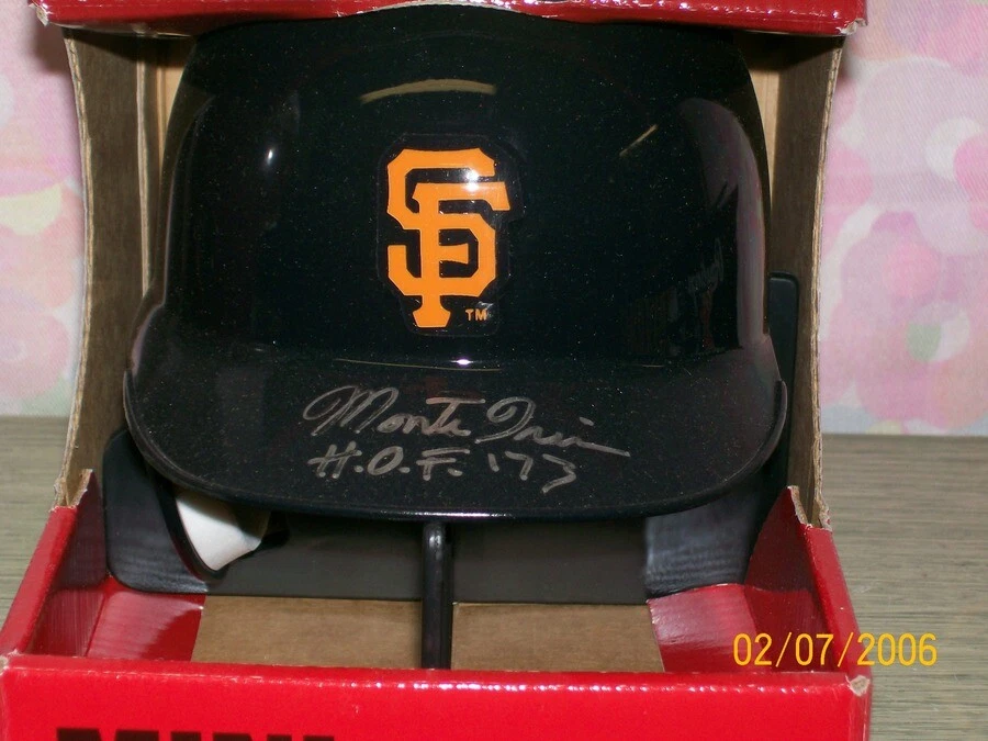 MONTE IRVIN SIGNED GIANTS MINI BATTING HELMET HOF73 #20 RIP! - Image 1 of 1