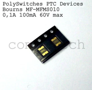 2 pezzi 0,1 A, 100mA 60Vdc Fusibili Ripristinabili Bourns MF series SMD 1812 - Imagen 1 de 1