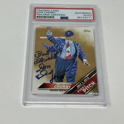 Don Cherry Signed 2016 Topps First Pitch Card Slabbed PSA DNA Authenticated Auto - Image 1 of 3