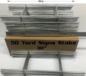 Signs Stake 30'' Tall, Bundle of 50 Pcs.10 x 30 in. x 9 Ga. Metal Wire Stake - Picture 1 of 12